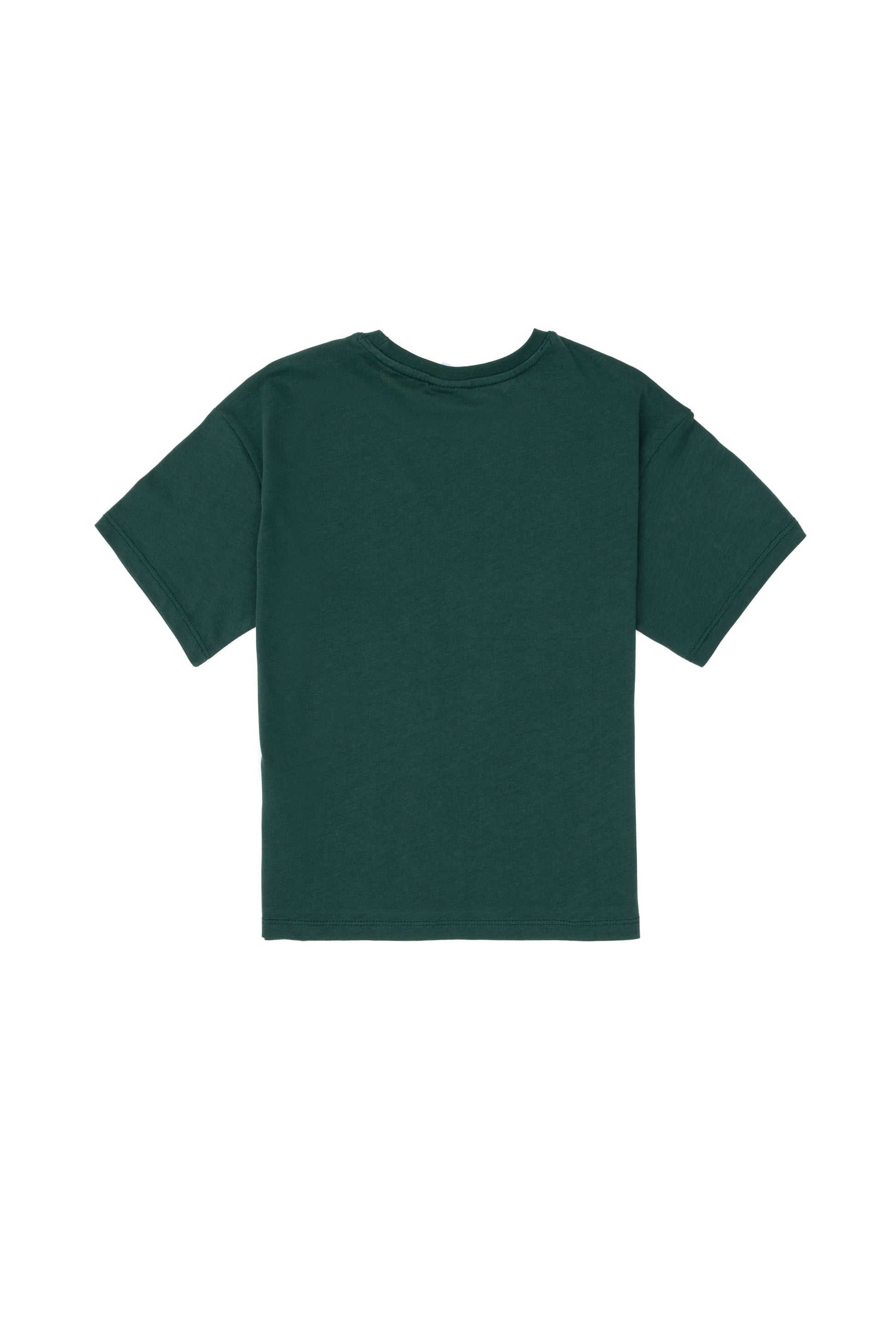 Boys' Dark Green Comfort Basic Crew Neck T-Shirt