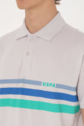 Men's Regular Fit Polo Neck Light Grey T-Shirt