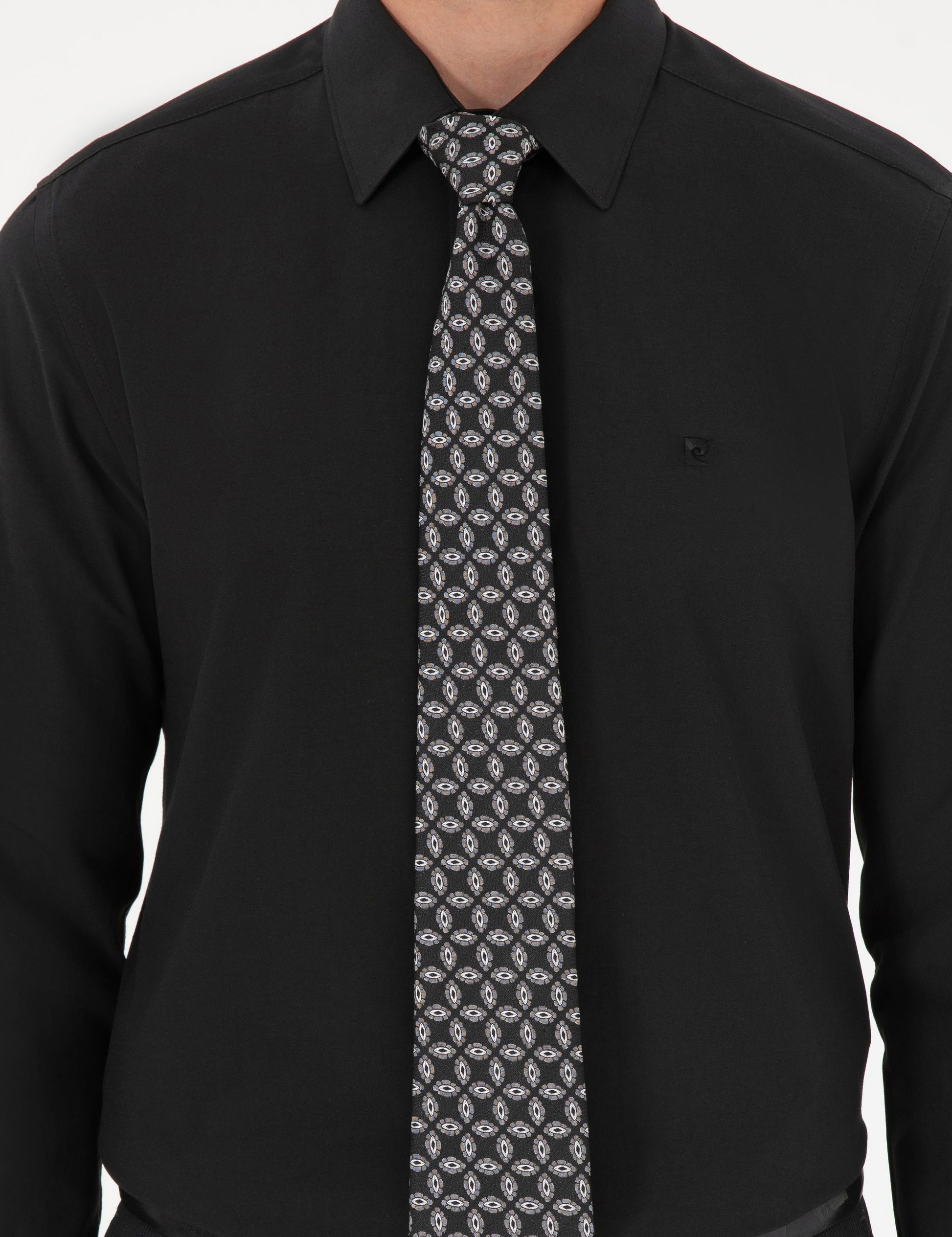 Black Slim Fit Long Sleeve Basic Shirt
