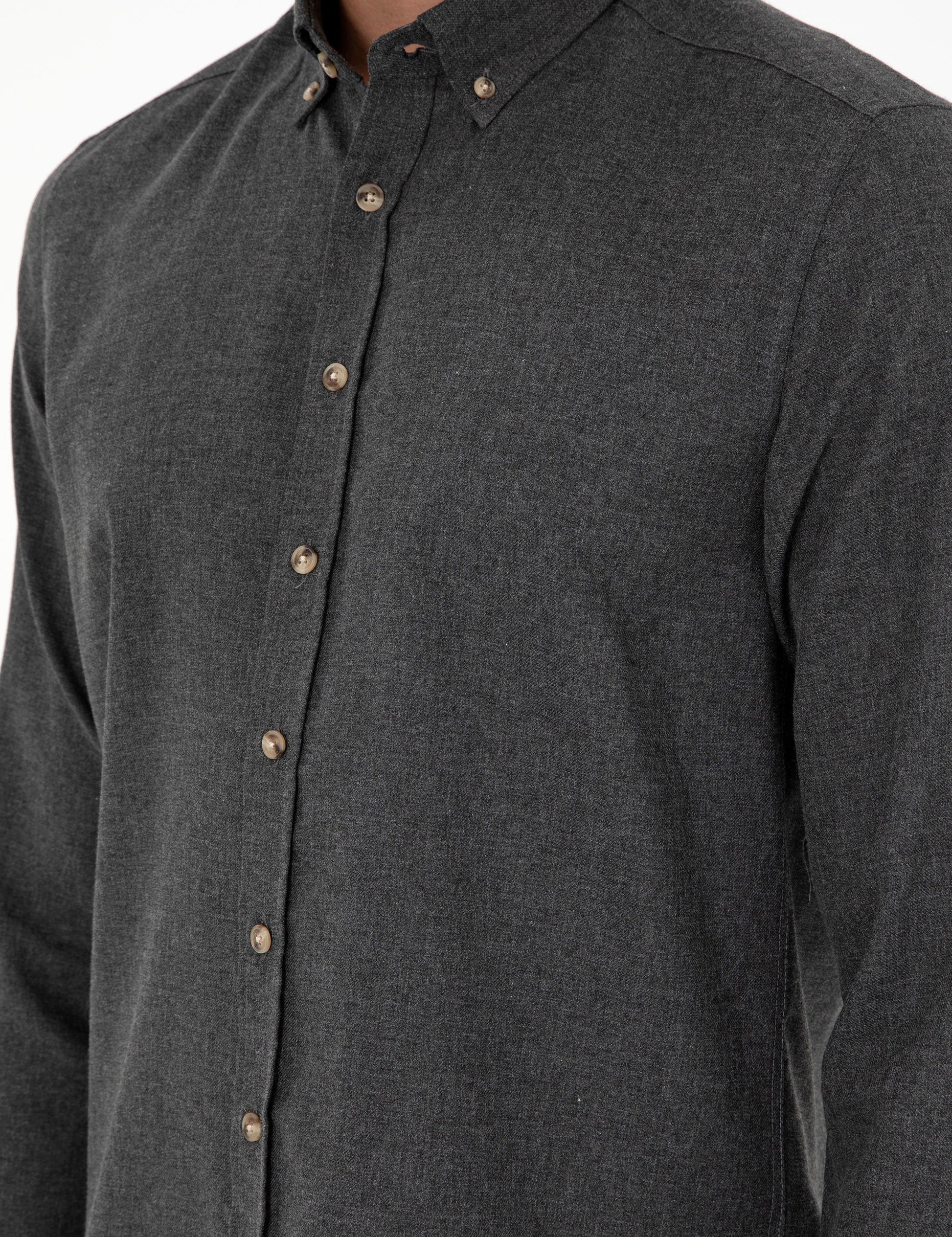 Anthracite Slim Fit Long Sleeve Shirt