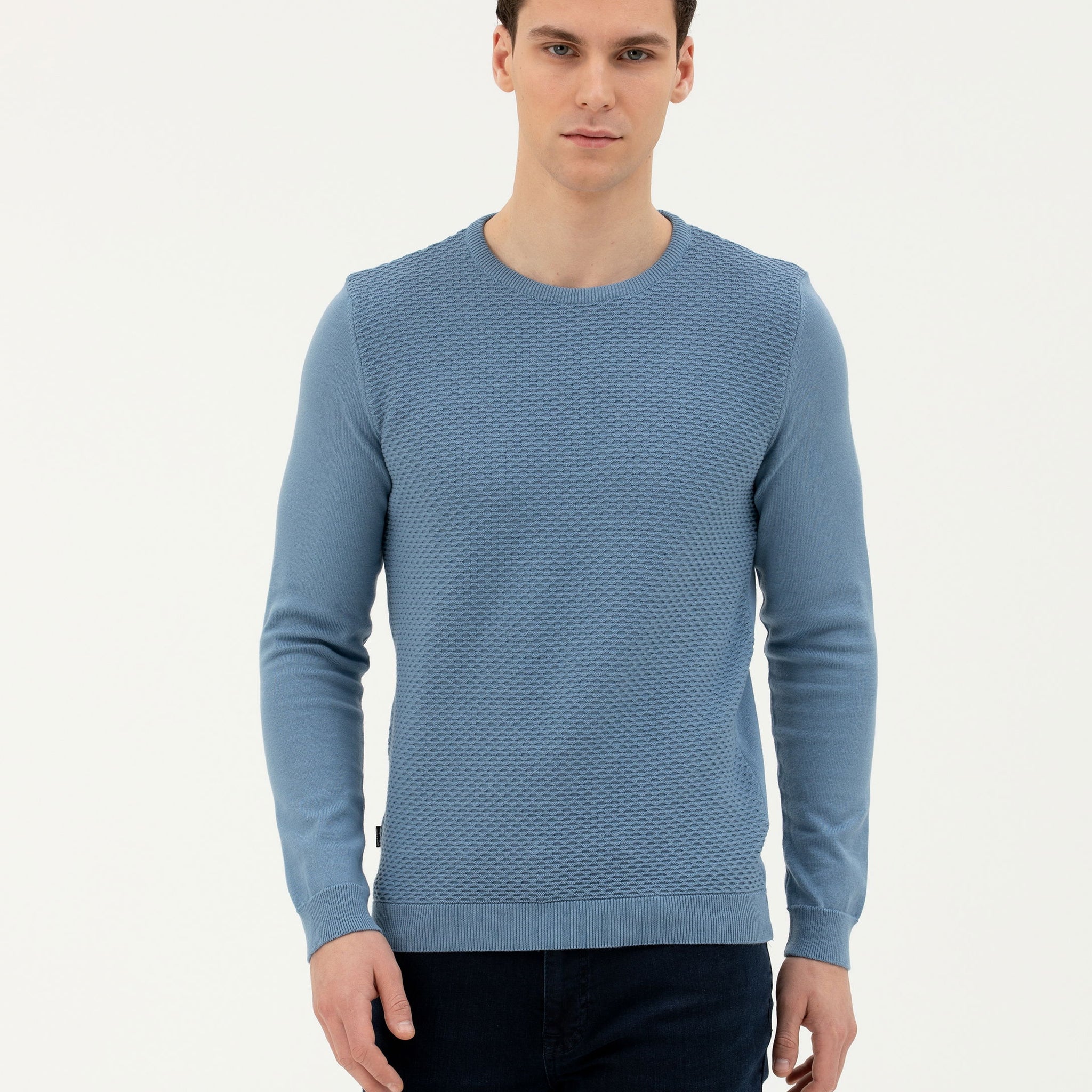 Light Navy Slim Fit Sweater