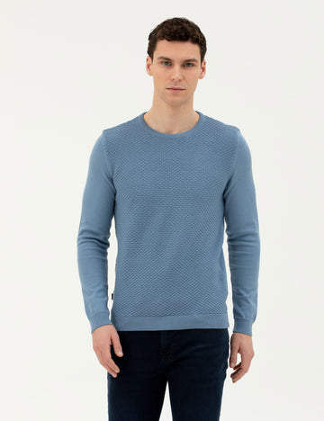 Light Navy Slim Fit Sweater