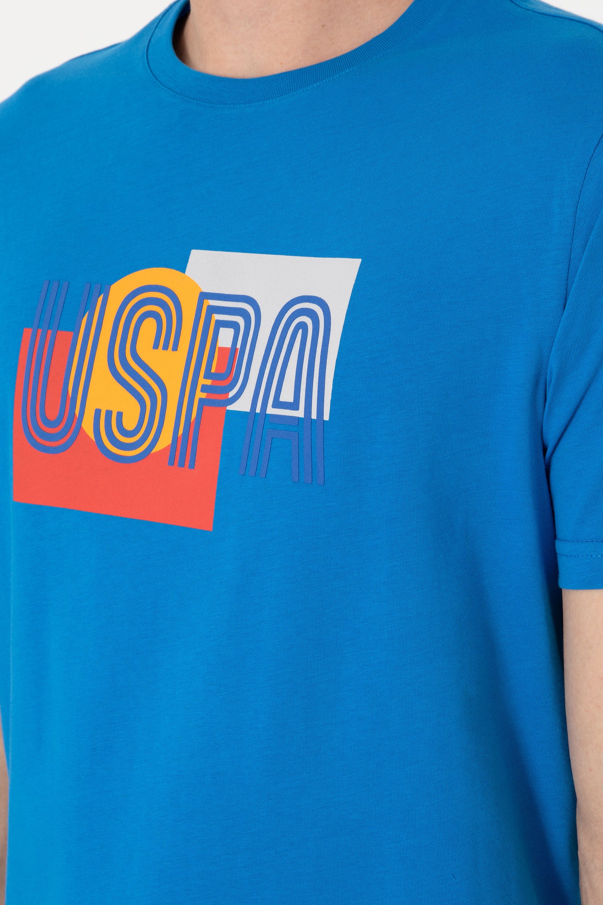 Men's Regular Fit Cobalt Crew Neck T-Shirt