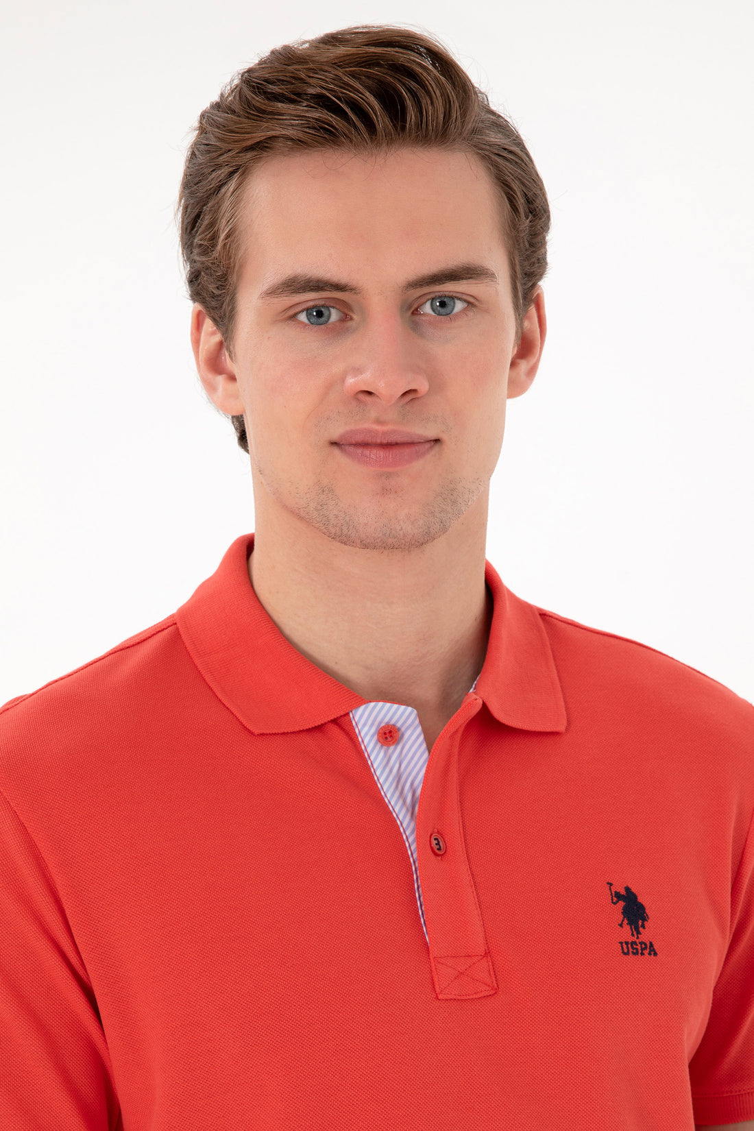 Men's Regular Fit Polo Neck Red Basic T-Shirt