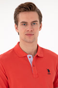 Men's Regular Fit Polo Neck Red Basic T-Shirt