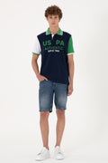 Men's Regular Fit Polo Neck Navy T-Shirt