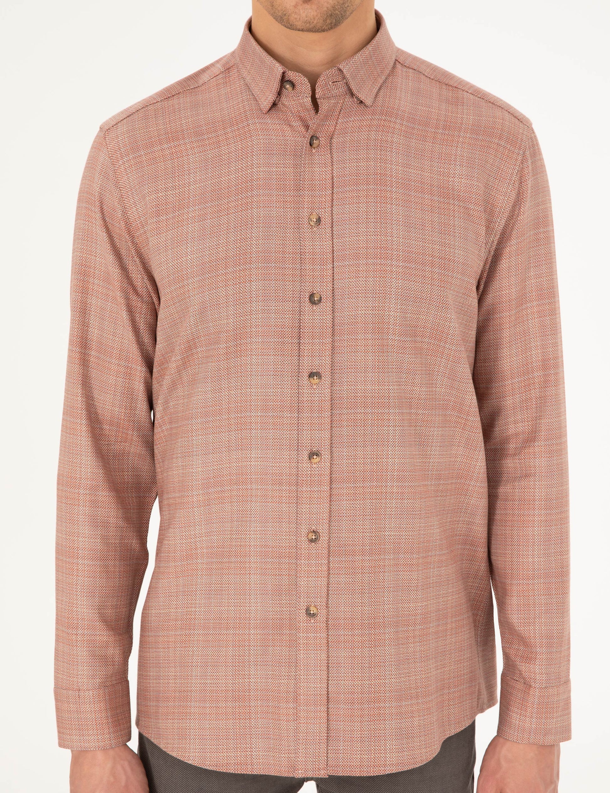 Orange Regular Fit Long Sleeve Shirt