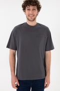 Men's Comfort Fit Crew Neck Anthracite T-Shirt