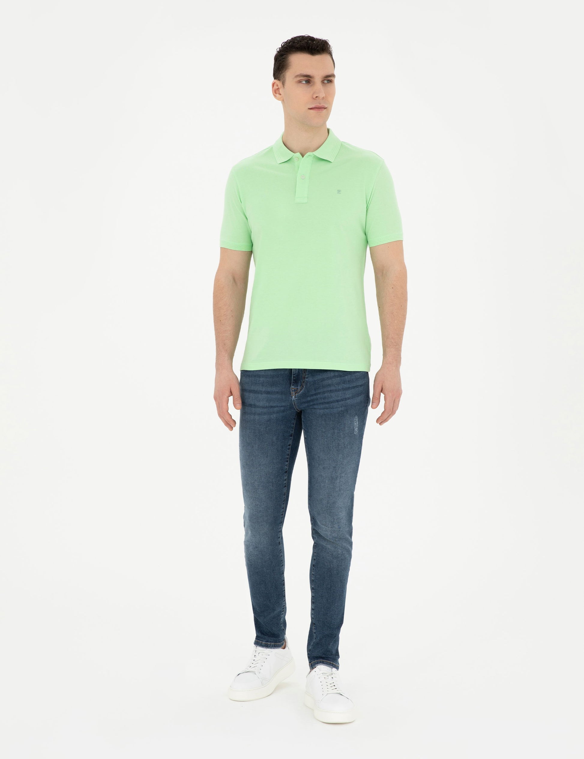 Peanut Green Slim Fit Basic T-Shirt