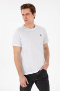 Men's Regular Fit Crew Neck White Basic T-Shirt