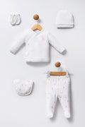 Baby Girl White Hospital Outlet 100% Cotton 5-Piece Zipper Set