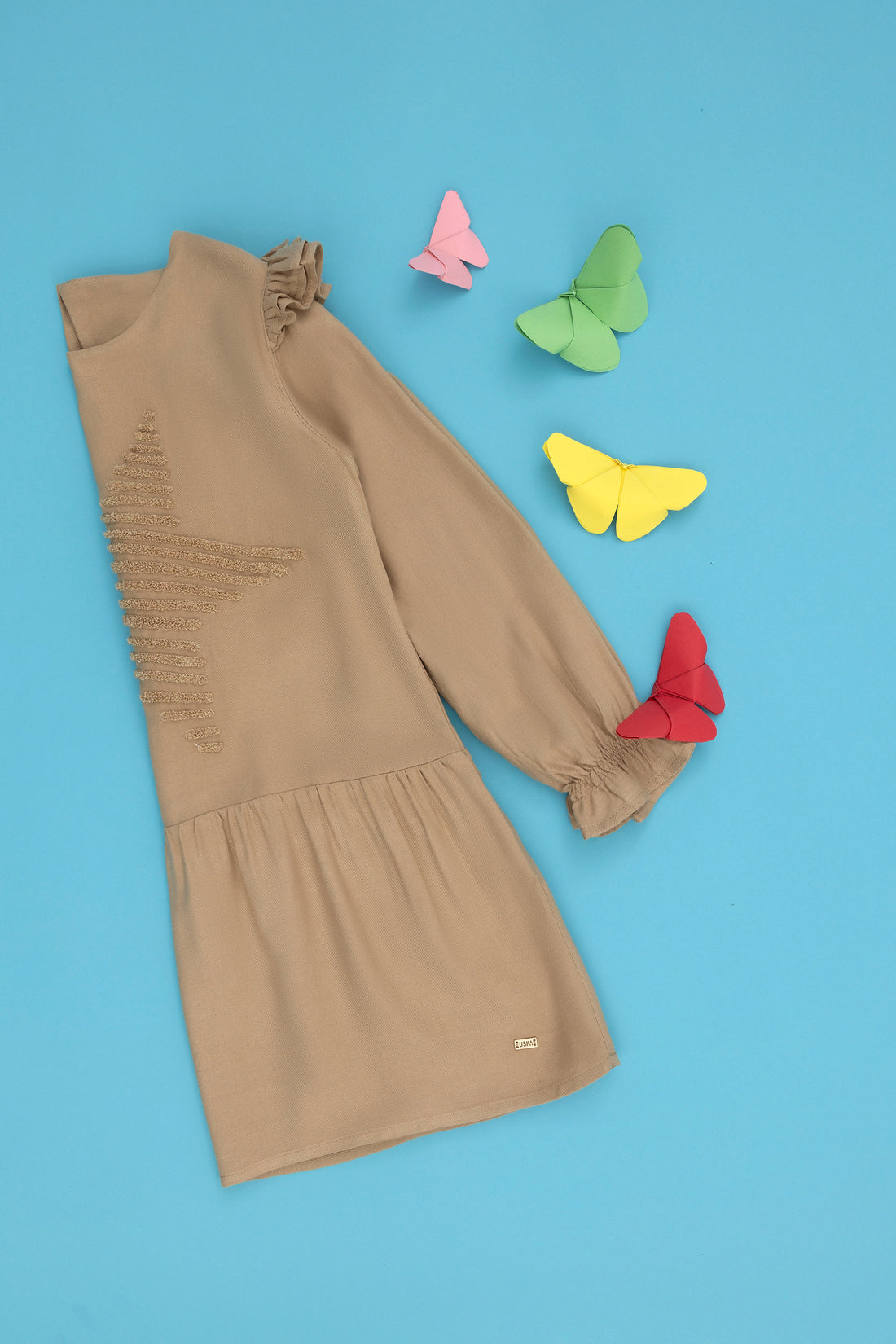 Girls' Sand Long Sleeve Knit Dress