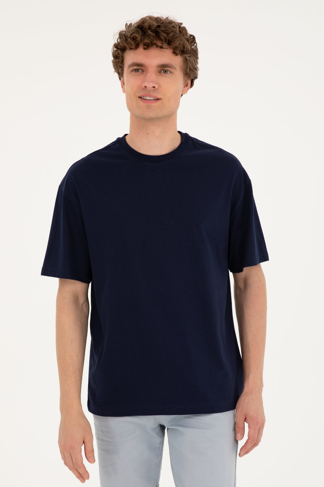 Men's Comfort Fit Crew Neck Navy T-Shirt