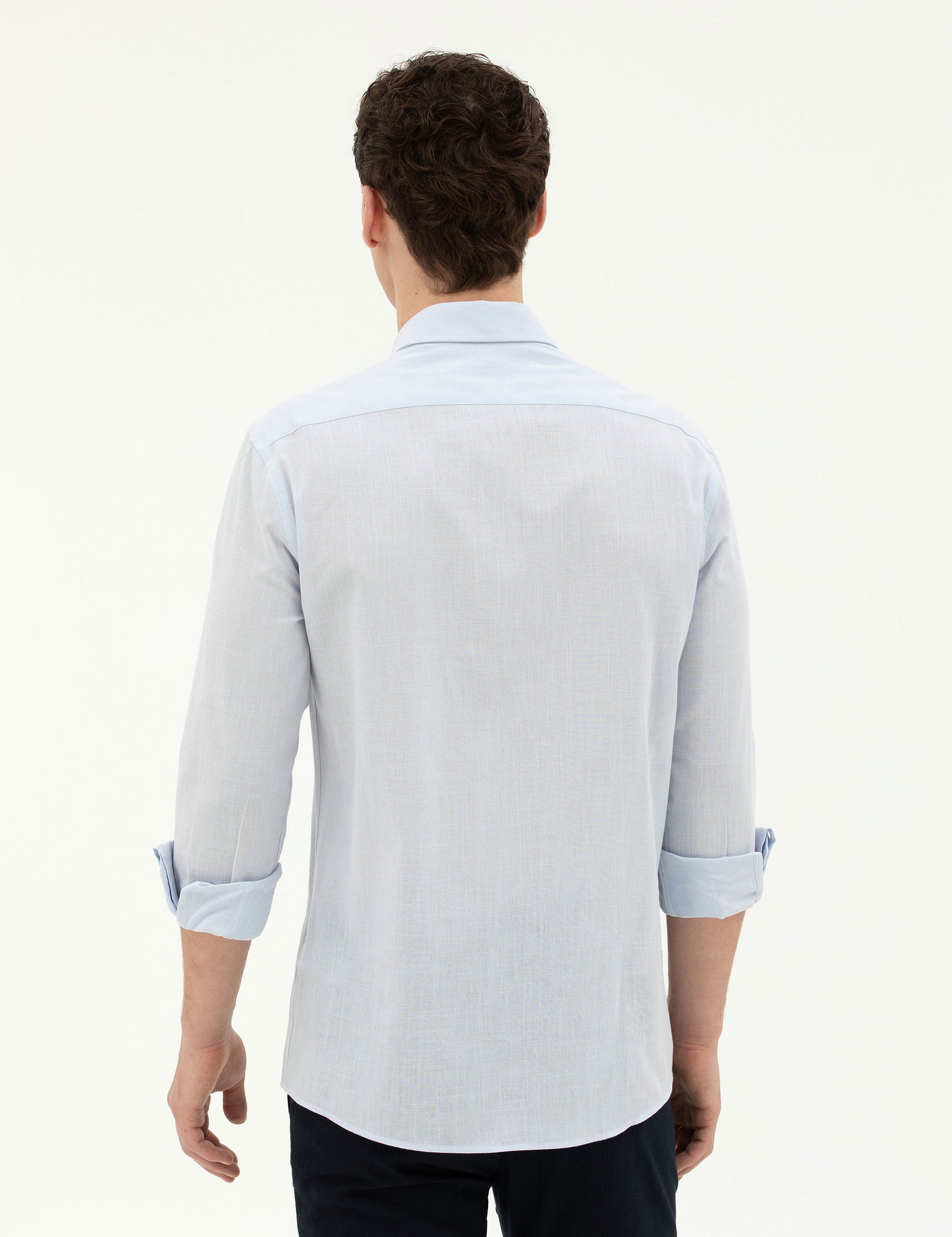 Light Blue Slim Fit Long Sleeve Shirt