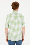 Men's Checkered Green Shirt