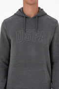 Erkek Regular Fit Kapüşonlu Antrasit Melanj Basic Sweatshirt