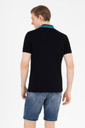 Men's Black Basic Polo Neck T-Shirt