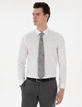 White Slim Fit Long Sleeve Basic Shirt