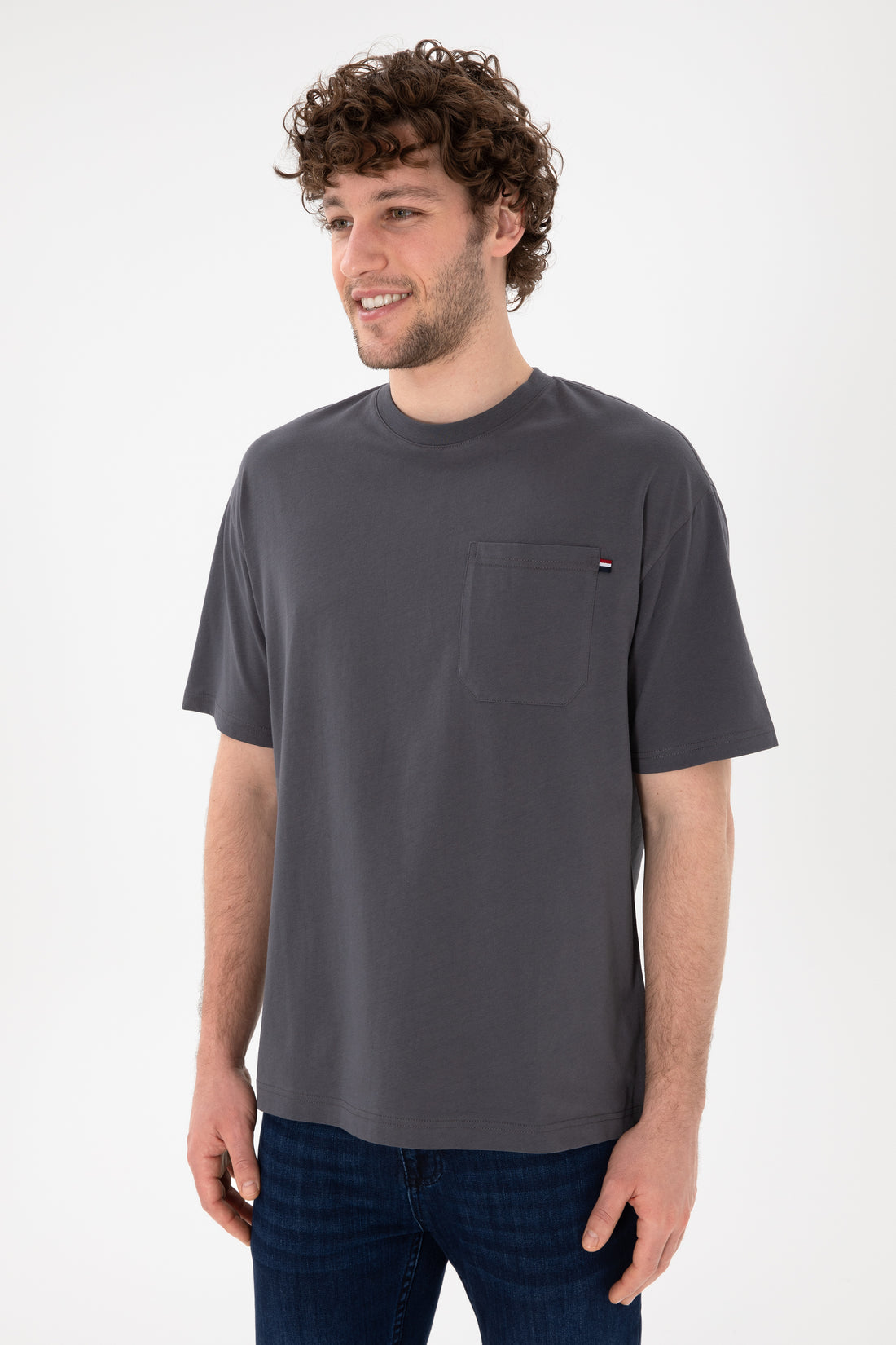 Men's Comfort Fit Crew Neck Anthracite T-Shirt
