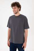Men's Comfort Fit Crew Neck Anthracite T-Shirt