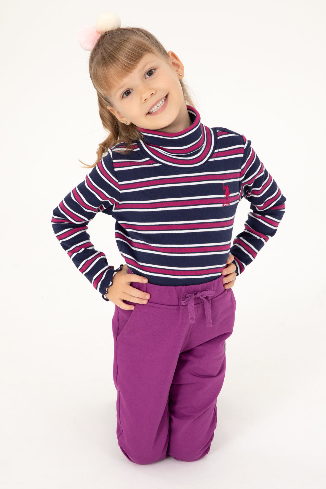 Girls' Navy Turtleneck Sweatshirt