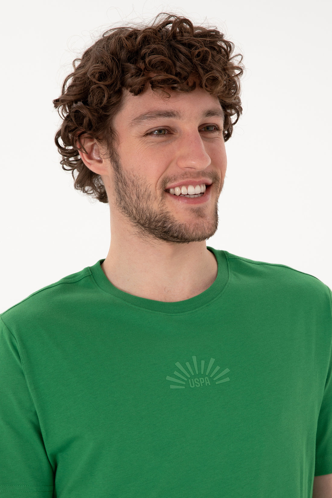 Men's Regular Fit Crew Neck Green T-shirt