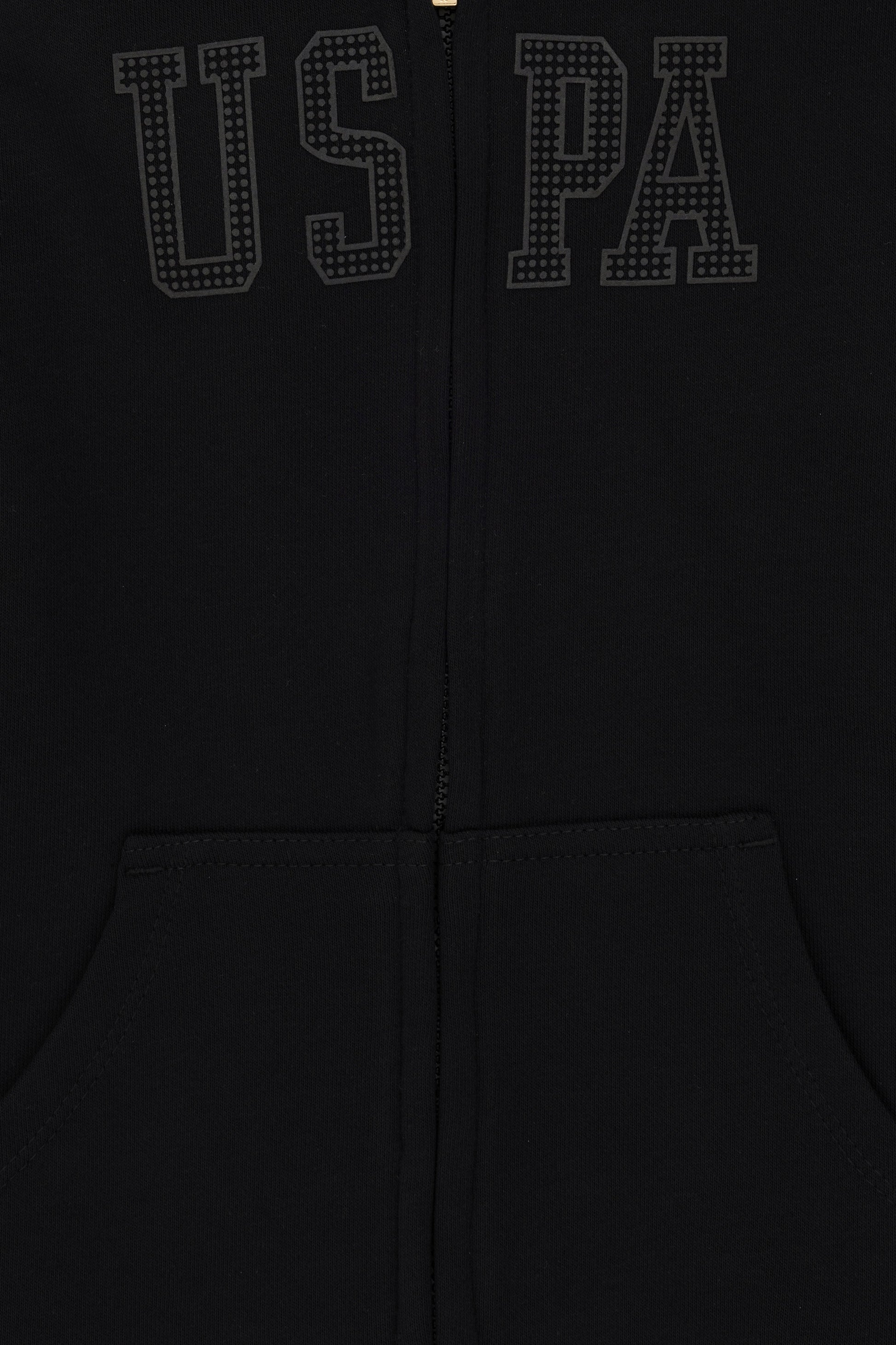 Girls' Black Hooded Basic Sweatshirt