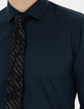 Navy Blue Ex. Slim Fit Long Sleeve Basic Shirt