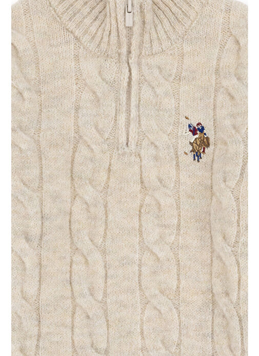 U.S. Polo Assn. - Boy's Half Zipper Stone Sweater - 45973 - Grey - 50297422022