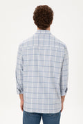 Men's Dark Blue Long Sleeve Shirt