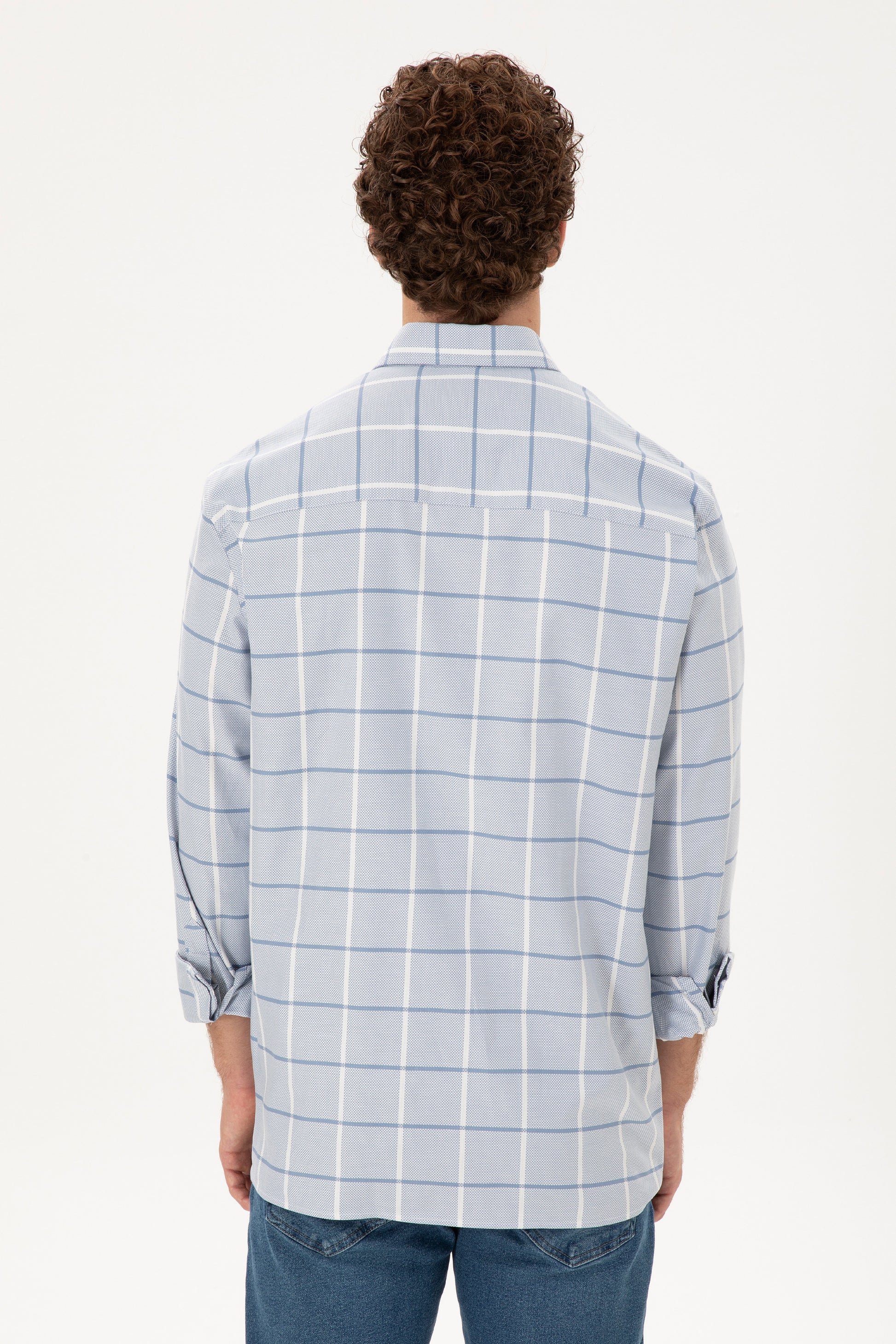 Men's Dark Blue Long Sleeve Shirt