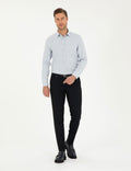 Grey Oxford Slim Fit Long Sleeve Shirt