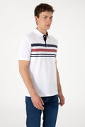 Men's Regular Fit Polo Neck White T-Shirt