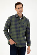 Men's Dark Green Long Sleeve Shirt