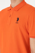 Men's Slim Fit Polo Neck Pomegranate Flower Basic T-Shirt