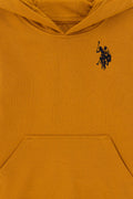 Boy's Mustard Basic Hooded Sweatshirt