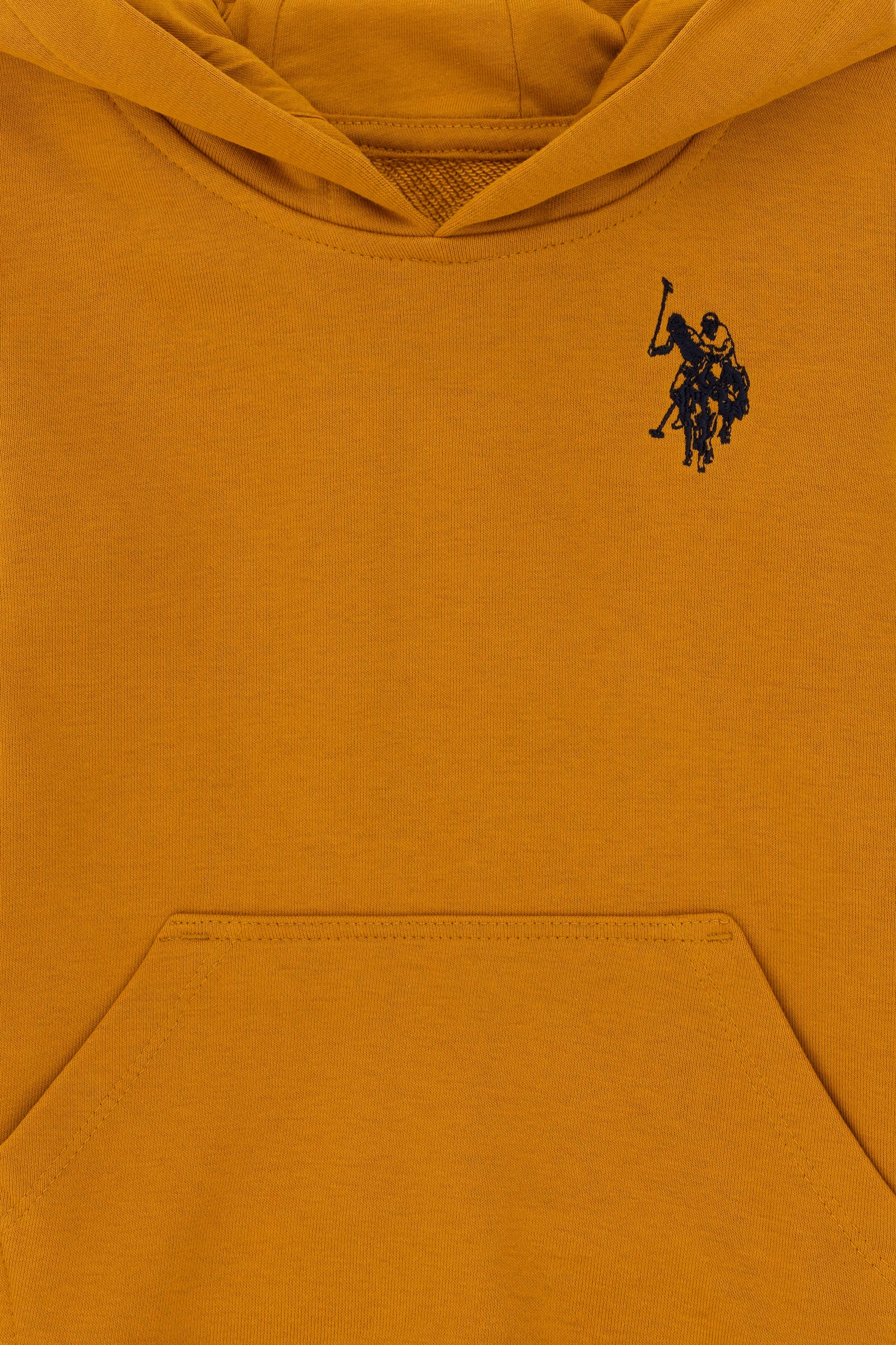 Boy's Mustard Basic Hooded Sweatshirt