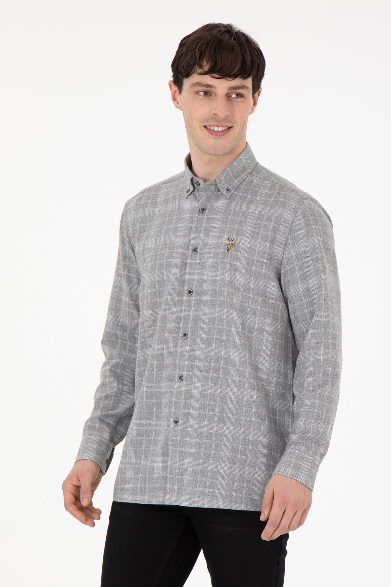 Men's Grey Long Sleeve Shirt