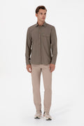 Men's Khaki Long Sleeve Shirt