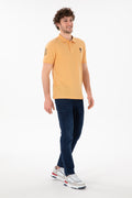 Men's Slim Fit Polo Neck Orange Basic T-Shirt