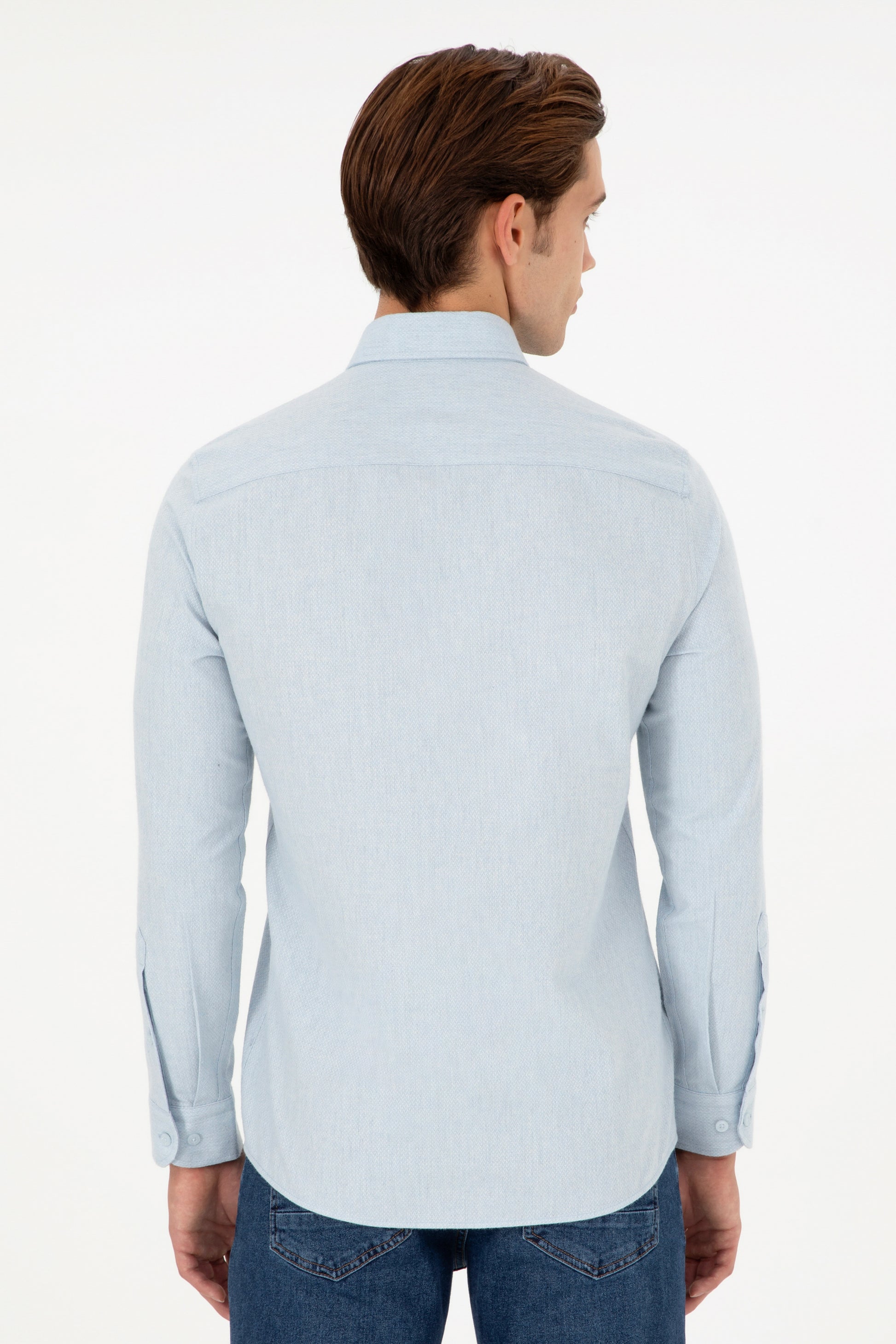 Men's Light Blue Long Sleeve Shirt