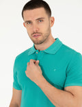 Green Slim Fit Polo Neck Mercerized T-Shirt