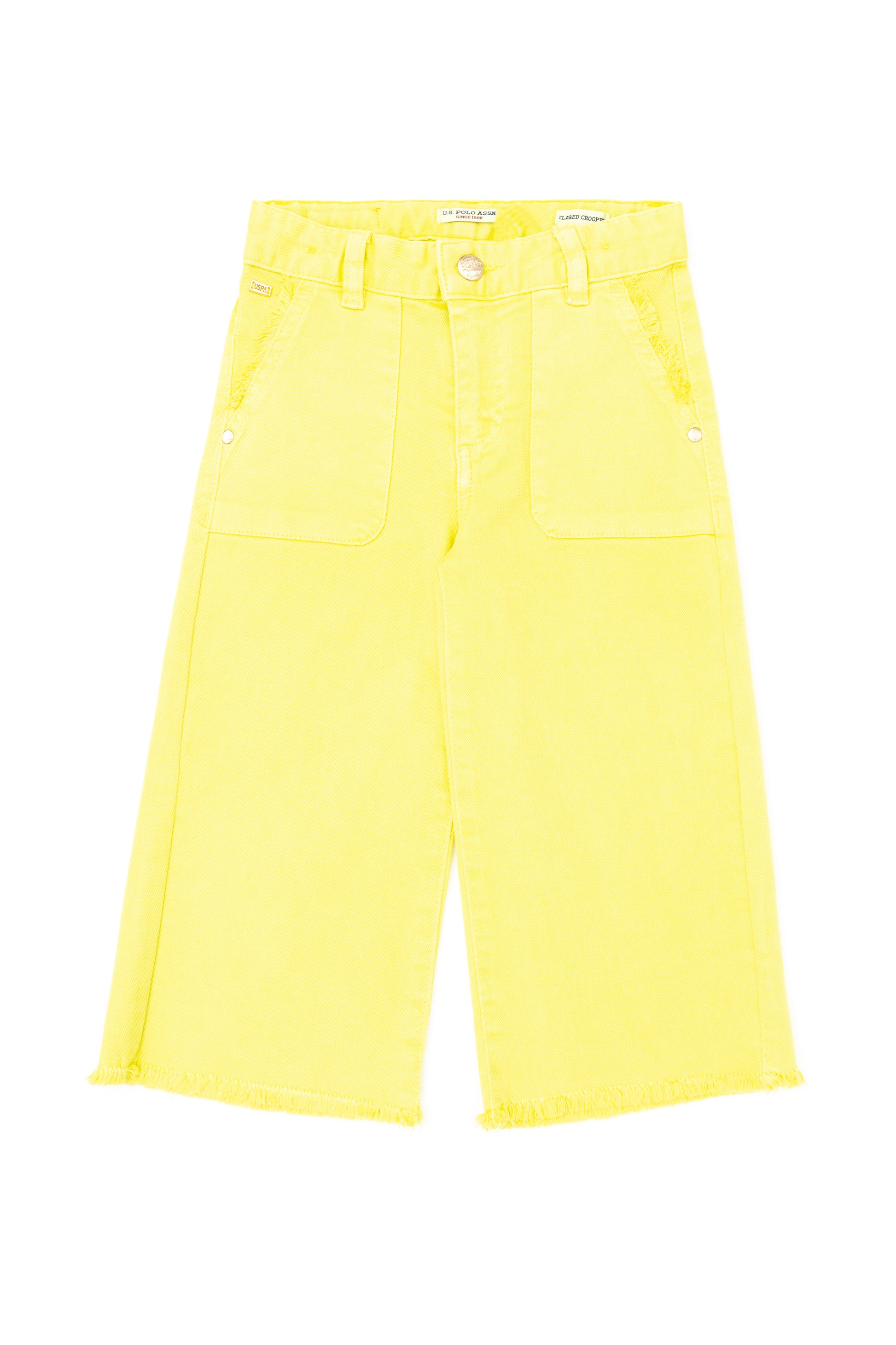Girl's Neon Yellow Canvas Pants
