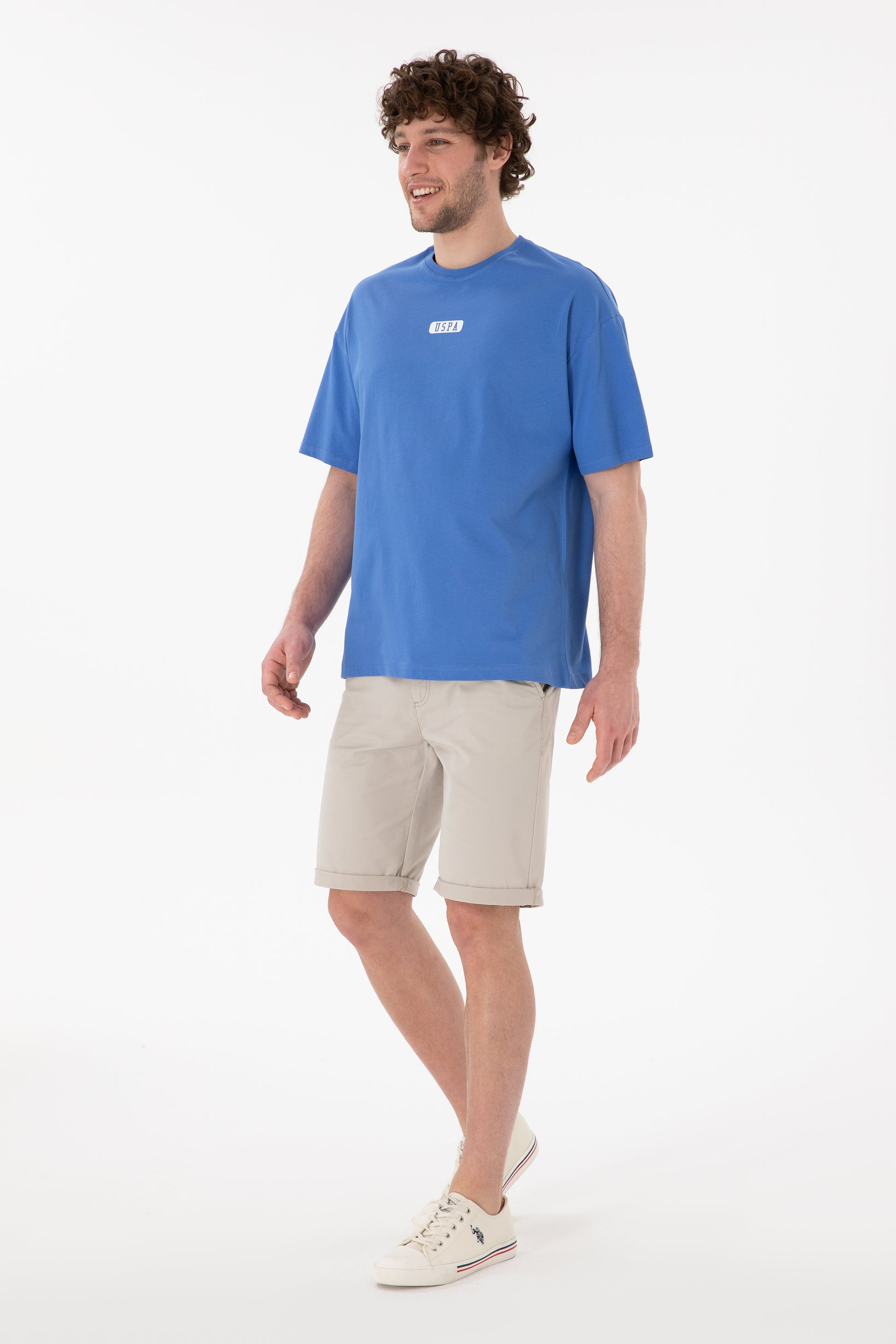 Men's Oversize Fit Crew Neck Indigo T-Shirt