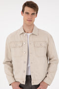 Men's Beige Jean Shirt