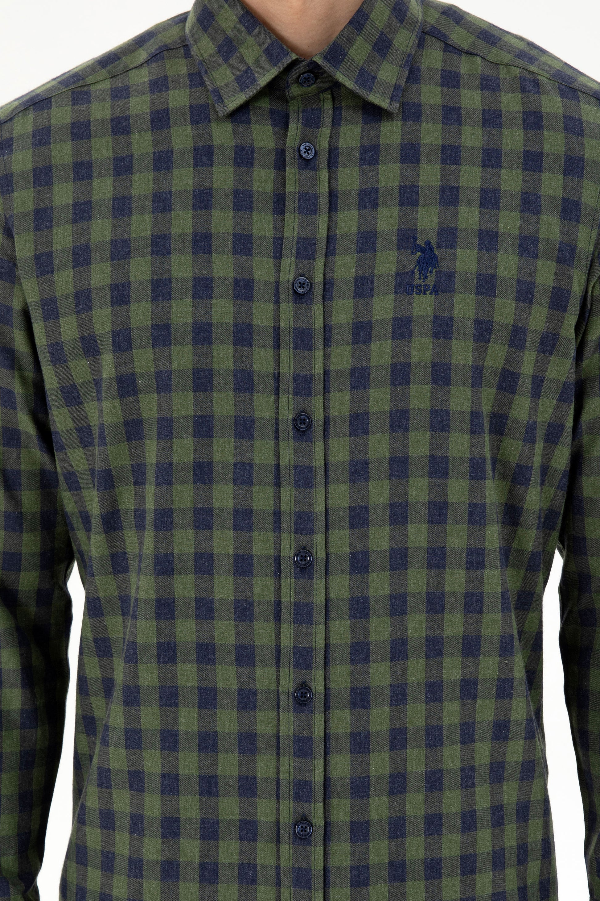 Men's Dark Green Long Sleeve Shirt