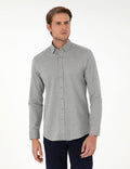 Light Khaki Slim Fit Long Sleeve Shirt