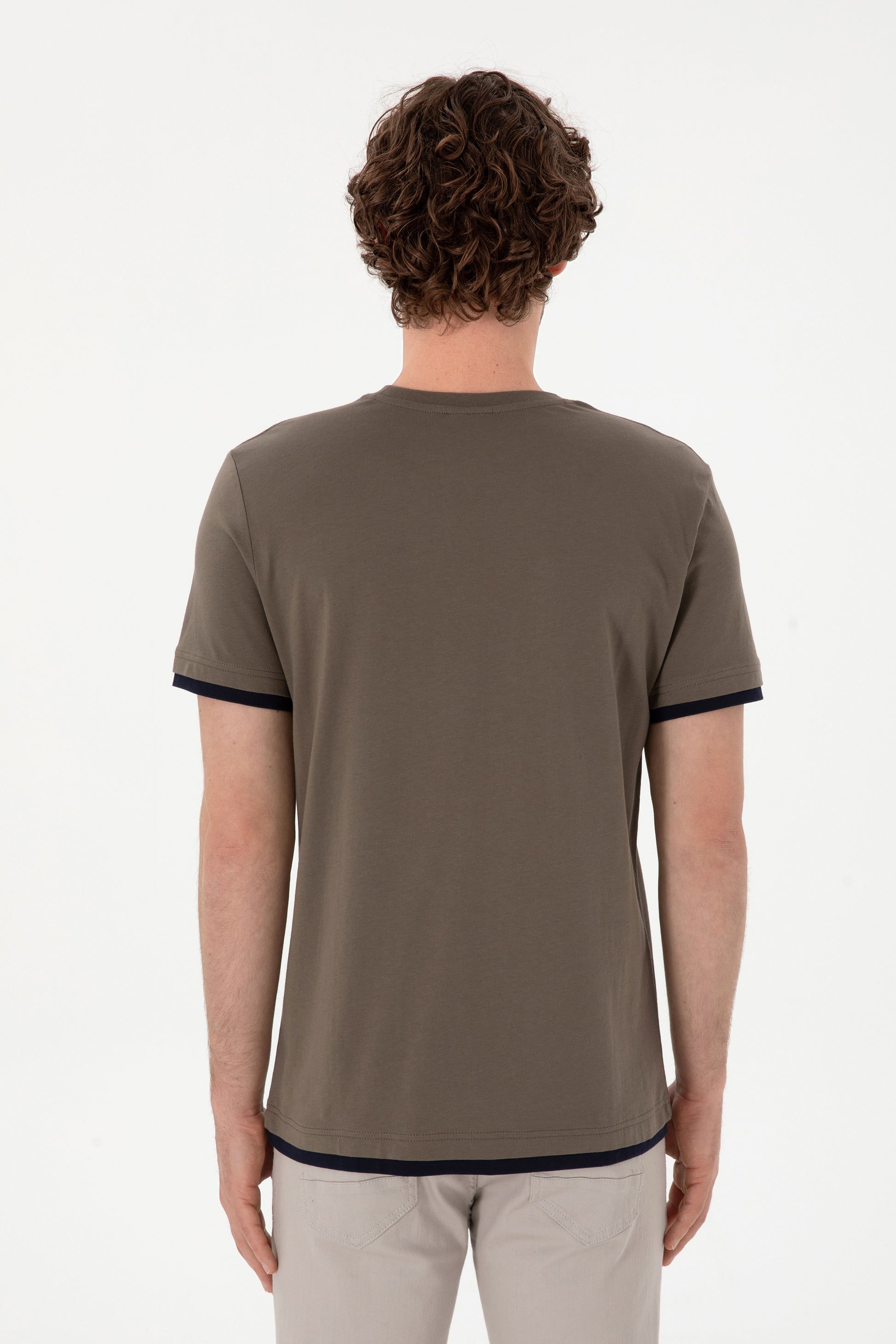 Men's Regular Fit Crew Neck Mink T-Shirt
