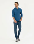 Light Navy Slim Fit Basic Sweatshirt