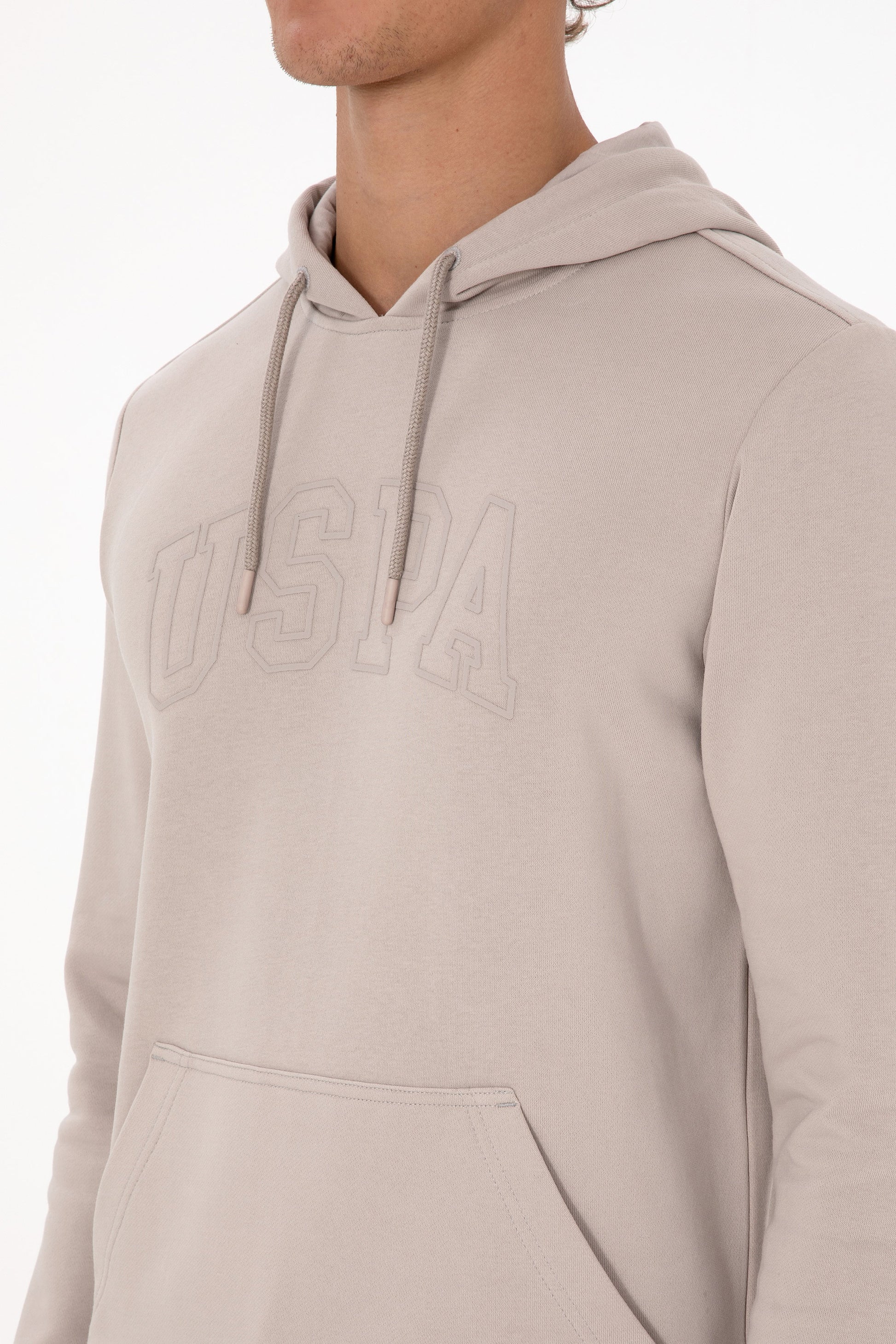 Erkek Regular Fit Kapüşonlu Taş Basic Sweatshirt